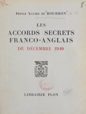 cover image of Les accords secrets franco-anglais de décembre 1940